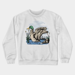 Swimming Duck Crewneck Sweatshirt